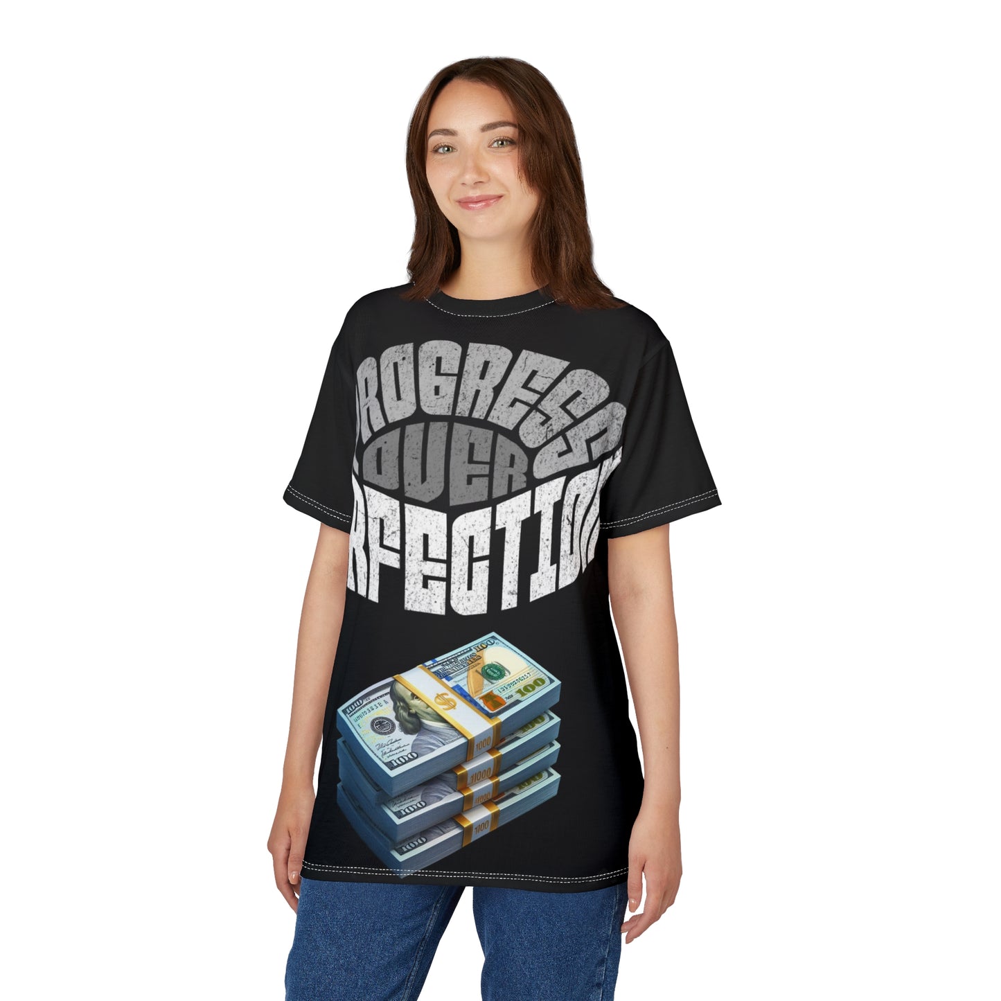 Motivational Unisex Tee - Progress Over Perfection