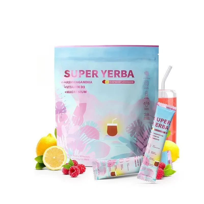Super Yerba | Clean Energy + Focus + Gut Health Drink (Ashwagandha + Magnesium + Vitamin D