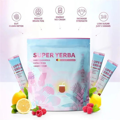 Super Yerba | Clean Energy + Focus + Gut Health Drink (Ashwagandha + Magnesium + Vitamin D