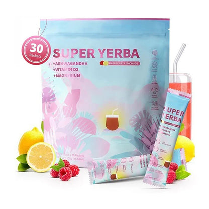 Super Yerba | Clean Energy + Focus + Gut Health Drink (Ashwagandha + Magnesium + Vitamin D