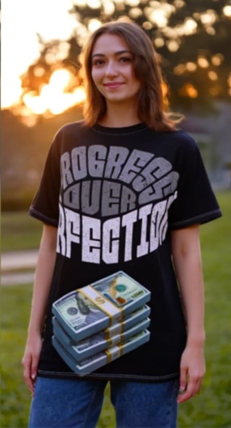 Motivational Unisex Tee - Progress Over Perfection